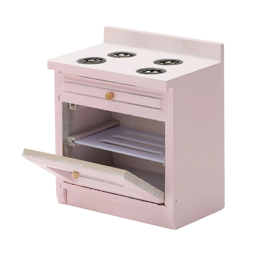 Кукольный домик розовая плита Современная миниатюрная кухонная мебель