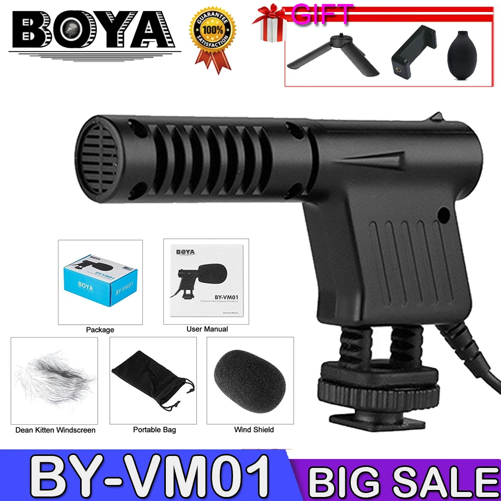 

Boya BY-VM01 Professional Video & Broadcast Directional Studio Condenser Microphone for Canon Sony Gopro DSLR Camera Camcorder