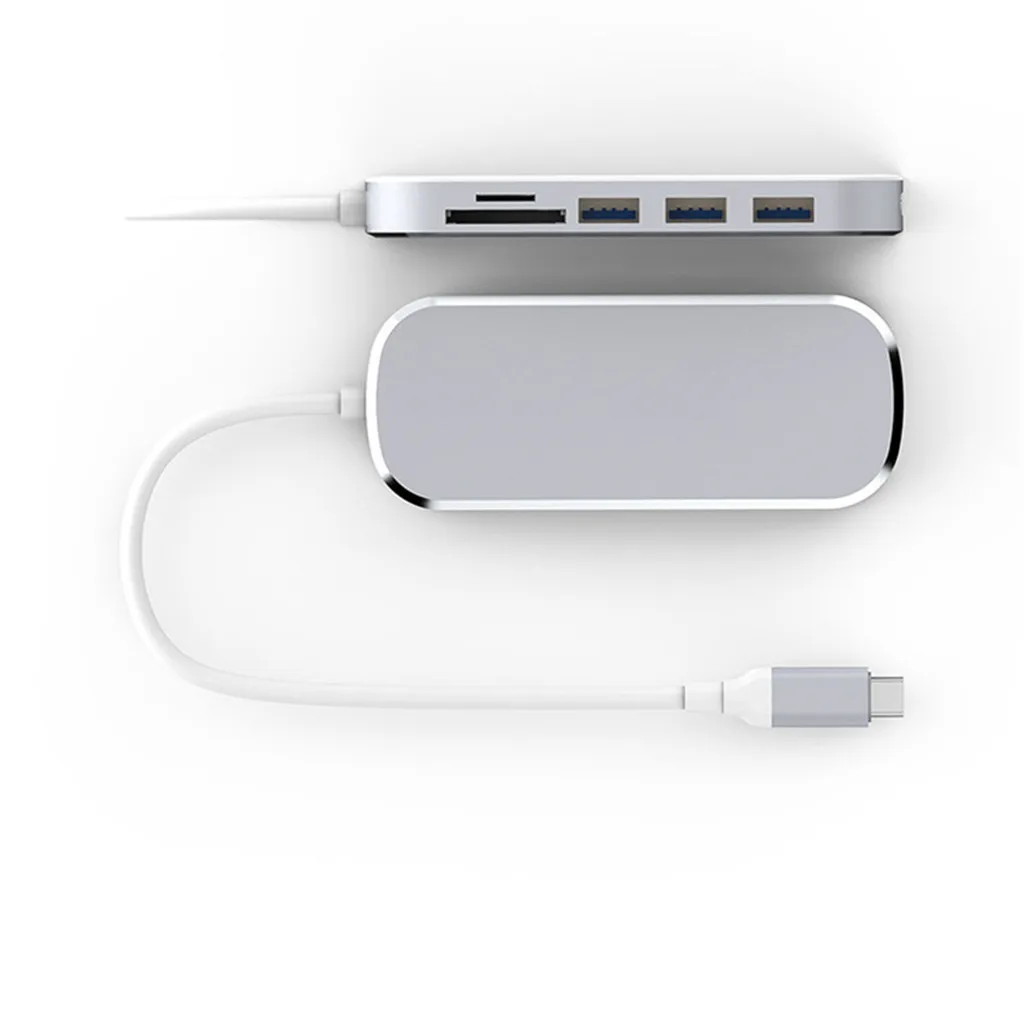 USB C концентратор 7 в 1 адаптер с Мощность доставки 4K HDMI с 3 портами(стандарт 3,0 TF карты памяти SD для ноутбуков 100W Мощность доставки видео в формате 4K 1080p Тип-C