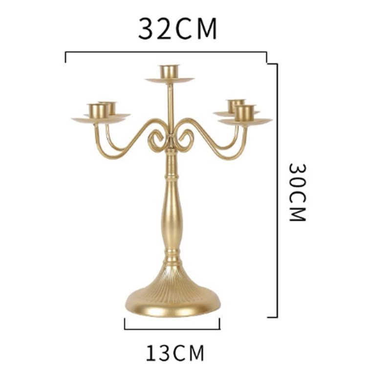 ABUI-Iron арт золотые свадебные подсвечники канделябры винтажные металлические романтические обеденные подсвечники для свечей пять головок