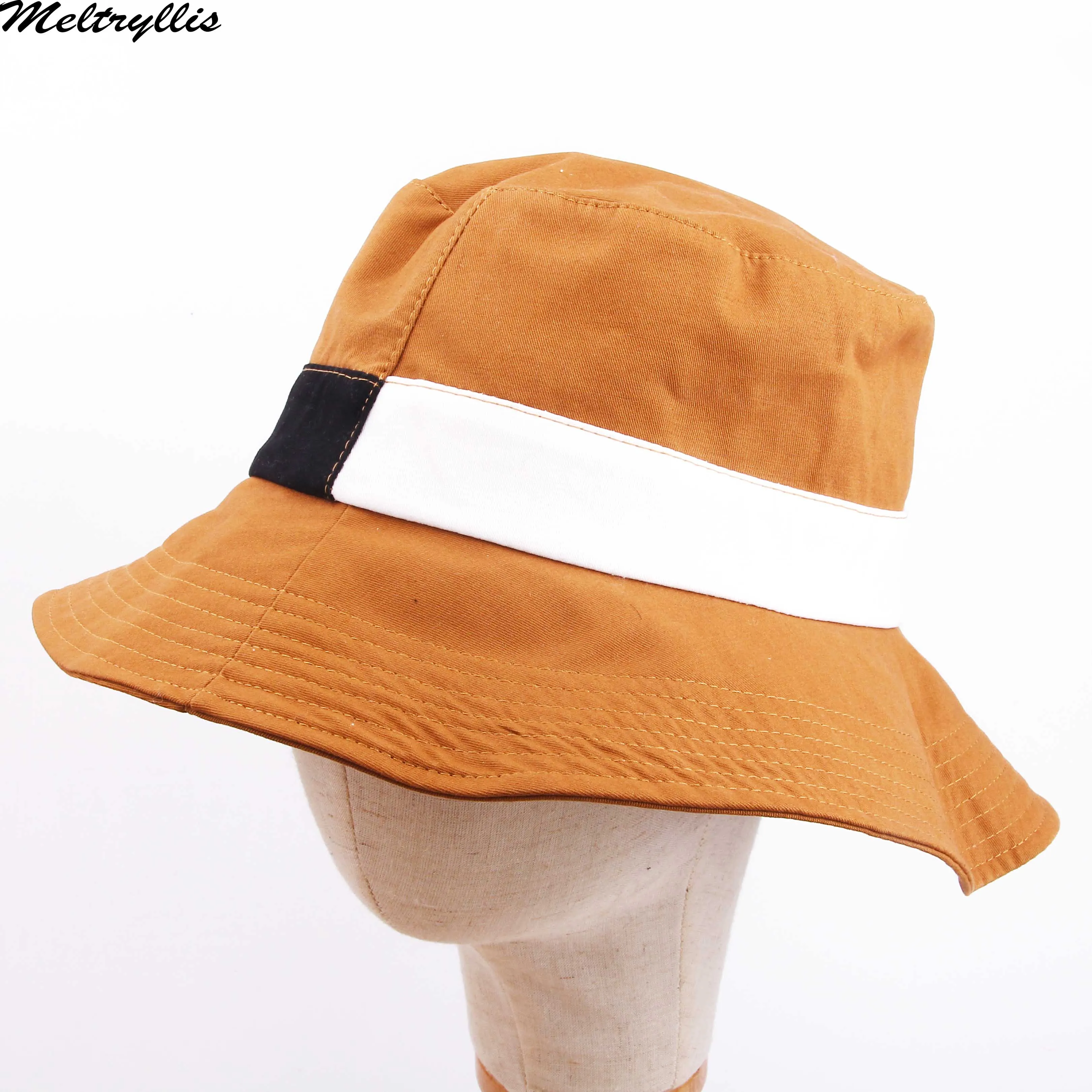 

[Meltryllis]Korean fashion hat Women female net red street shot cap stitching fisherman bucket hats High Quality Foldable Caps