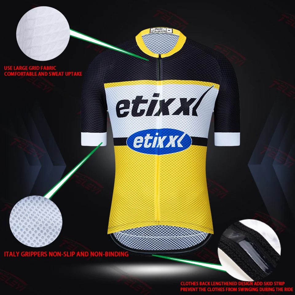 Etixxl Велоспорт Джерси pro команда Велосипедная Одежда Лето короткий рукав MTB велосипед Джерси гоночная Спортивная велосипедная одежда