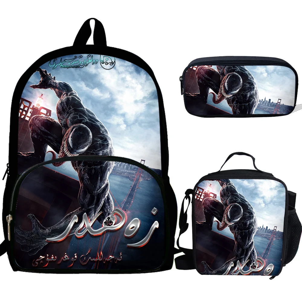 Venom, школьная сумка, набор, Череп, школьный рюкзак, мужской, Подростковый, для мальчиков, рюкзак, Детская сумка через плечо, Mochila Escolar