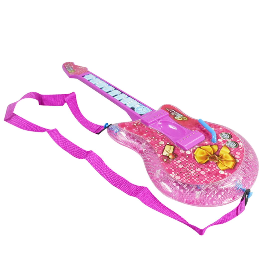

Children Colorful Lights Guitar Toys Simulation Guitar Playset without String Toy Musical Instrument