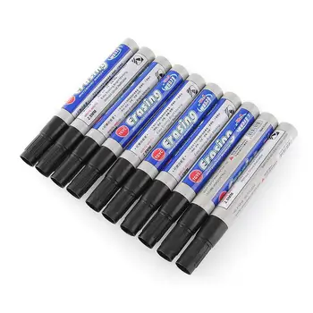 

Pens Black Dry Wipe Erasable 10Pcs Whiteboard Marker Notebook Easy Erase Supplies