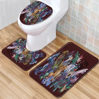 

Cartoon Bathroom Mat Three-Piece Bathroom Carpet Toilet Mat Set Door Mat Bathroom Non-Slip Mat Spot