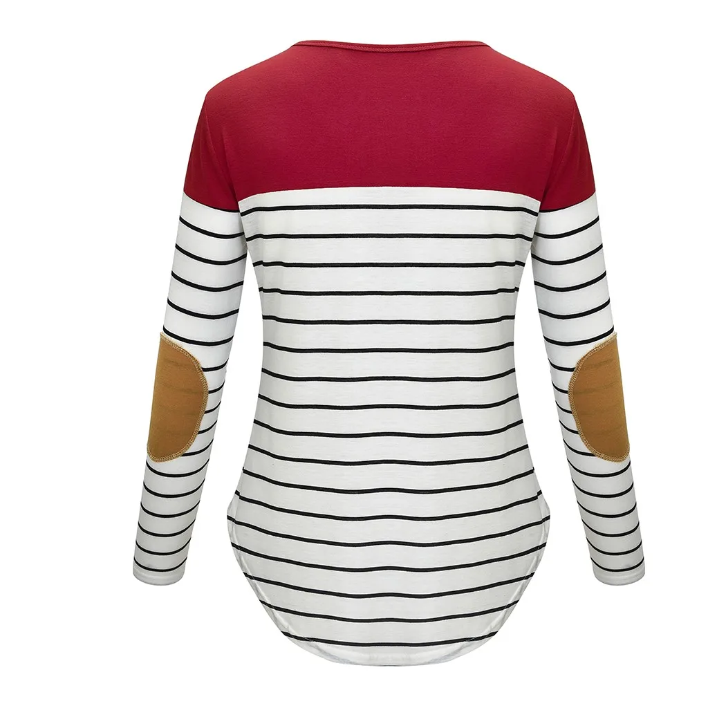 TELOTUNY топы для беременных Свободная блузка для беременных полосатая футболка с длинными рукавами Повседневная Одежда для беременных женская одежда 812