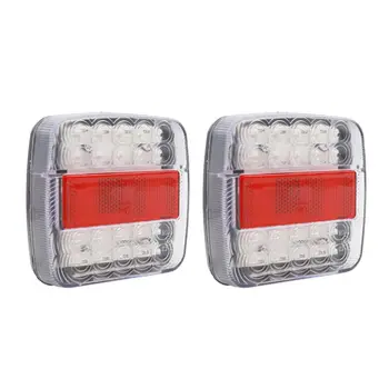 

20 LED Trailer Tail Light Brake Indicator Reflector Number Plate Magnet Powerful Adjustable Rounded Square Rear Lights
