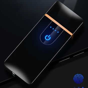 

New Cool Fingerprint Touch Sensor Electric Lighter USB Rechargeable Portable Windproof Lighters Smoking Accessories