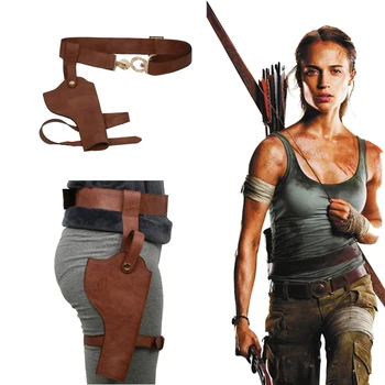 

Coslive Tomb Raider Movie Cosplay Lara Croft Belt & Holster Props Halloween Costume Accessory PU Leather Waistband For Women Men