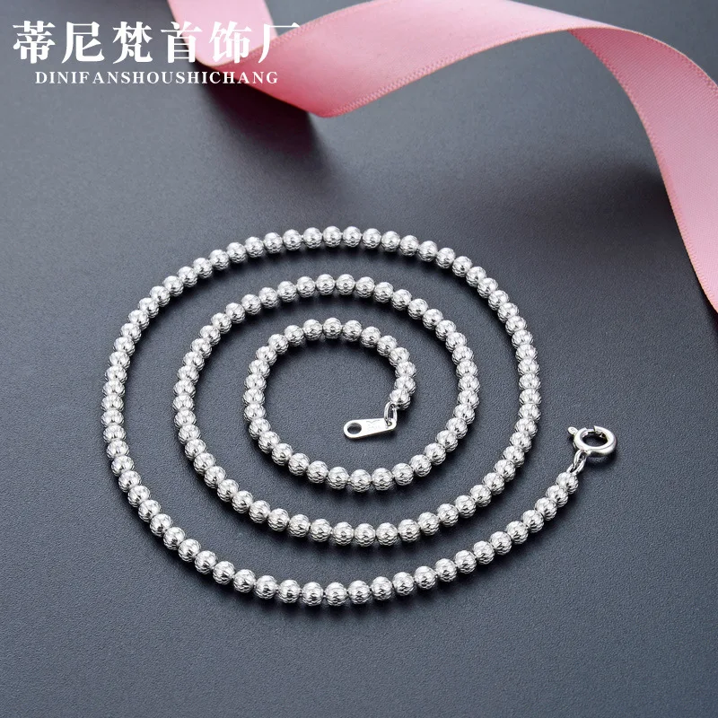 

Japanese Korean Hot Selling Fashion Popular Simple Choker S925 Fine Silver Elegant Necklace Women's Million Points Pattern Dense