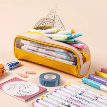 

Large pen case small fresh pencil storage case candy color visual stationery