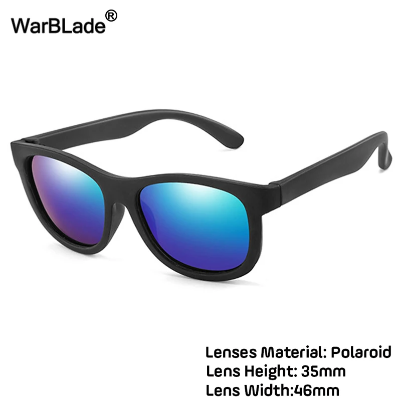 black green WarBlade/новые детские солнцезащитные очки, Детские поляризованные солнцезащитные очки для мальчиков и девочек, силиконовые защитные очки для малышей, затемненные очки UV400 - Цвет линз: black green