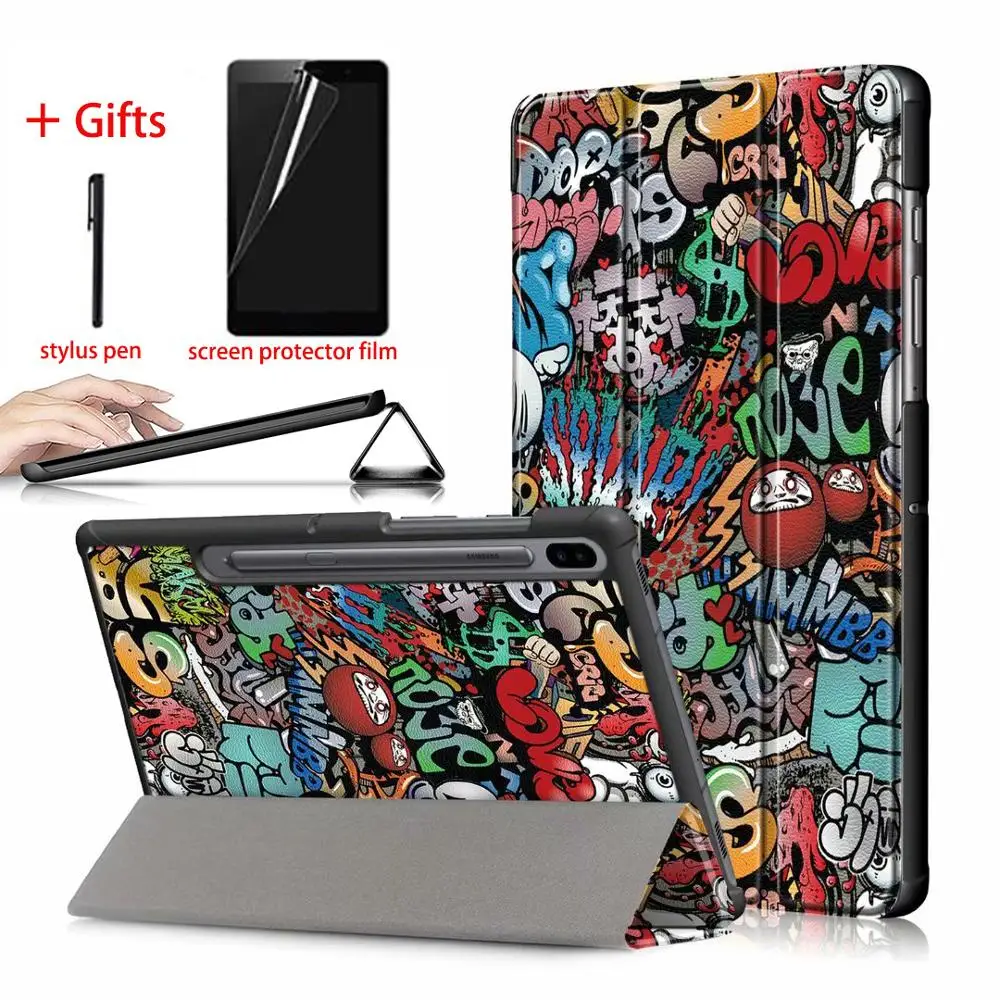 

Ultra Slim Case For Samsung Galaxy Tab S6 10.5 SM-T860 SM-T865 Stand Tablet Smart Cover For Samsung Galaxy Tab S6 Case + Film