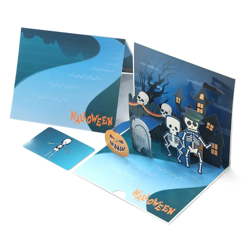  New Halloween Card 3D Stereo Witch Pumpkin Spider Handmade Greeting Card Funny Holiday Postcard For - 4.00024E+12