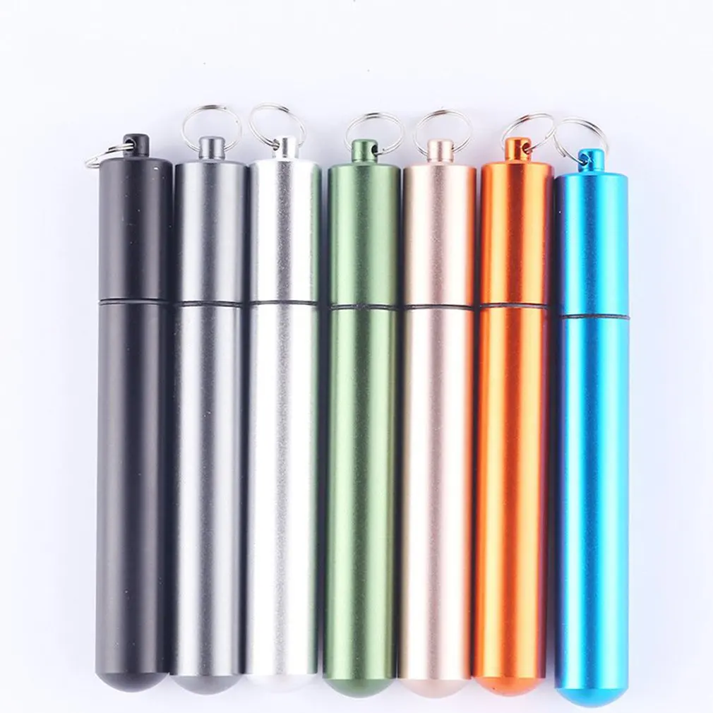 

Outdoor Portable Environmental Protection Straw Stainless Steel Metal Folding Telescopic Sealing Tube Drinking Water Tea Straw