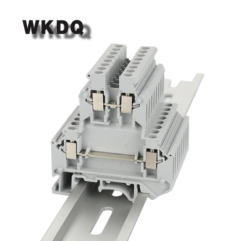 

10pcs UKK-3 Double Level Din Rail Screw Dual row Terminal block UKK3 Connector