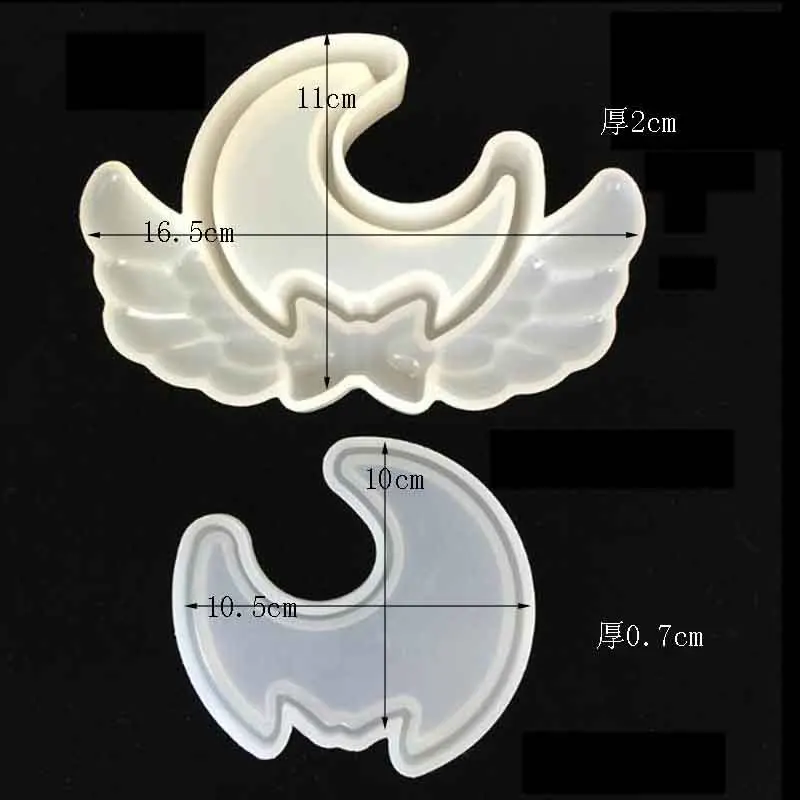 moon wing box Силиконовые формы коробка для хранения Сердце Луна Сакура Корона Форма ювелирных изделий DIY ремесло - Цвет: moon wing box