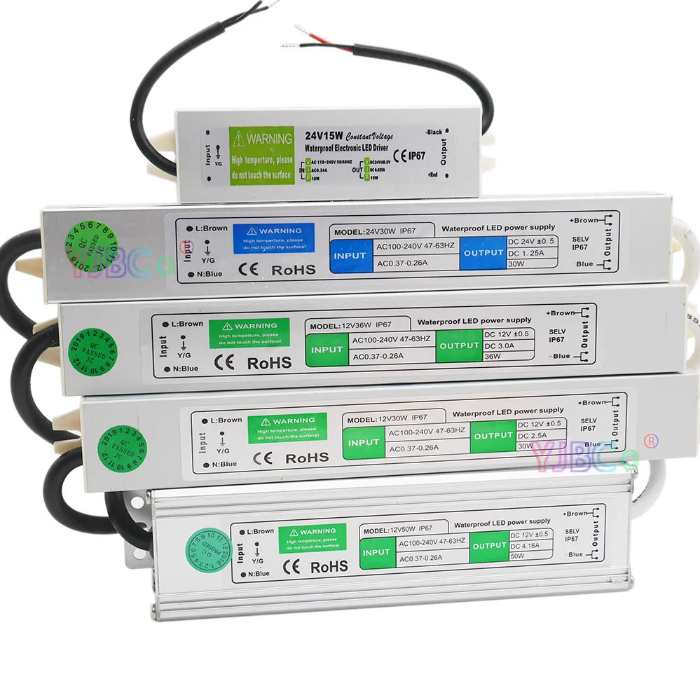 DC 12V/24V водонепроницаемый IP67 Светодиодный драйвер 10W 15W 20W 25W 30W 36W 45W 50W 60W 80W 100W 120W 150W Светодиодный светильник питания|Трансформаторы систем освещения| | АлиЭкспресс