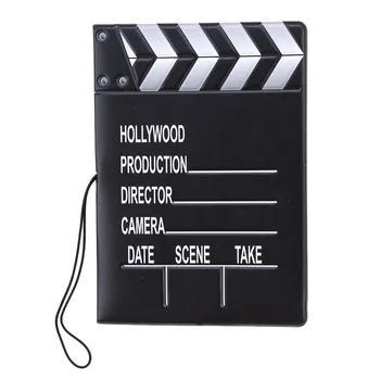 

Black-and-white Film Clapper Passport Covers PU Leather ID Card Credit Card Bag Passport Holder Passport Wallets Passaport Case