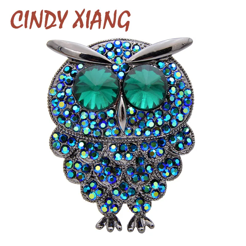 Женская Брошь Сова CINDY XIANG синяя Осенняя брошь в форме совы|Броши| |