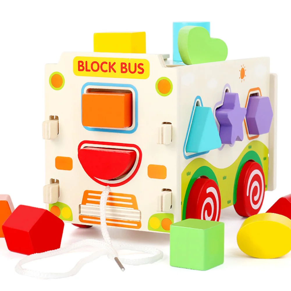 wooden bus shape sorter