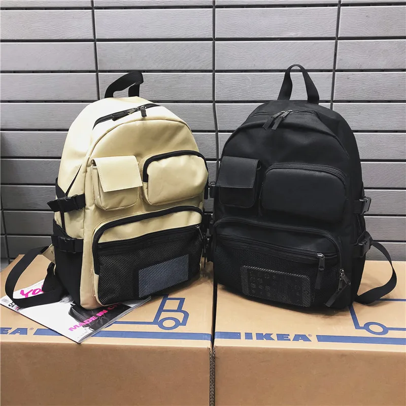 

2019 New Style Backpack Women's Korean-style Harajuku Ulzzang Large-Volume Casual Simple Backpack College Student School Bag