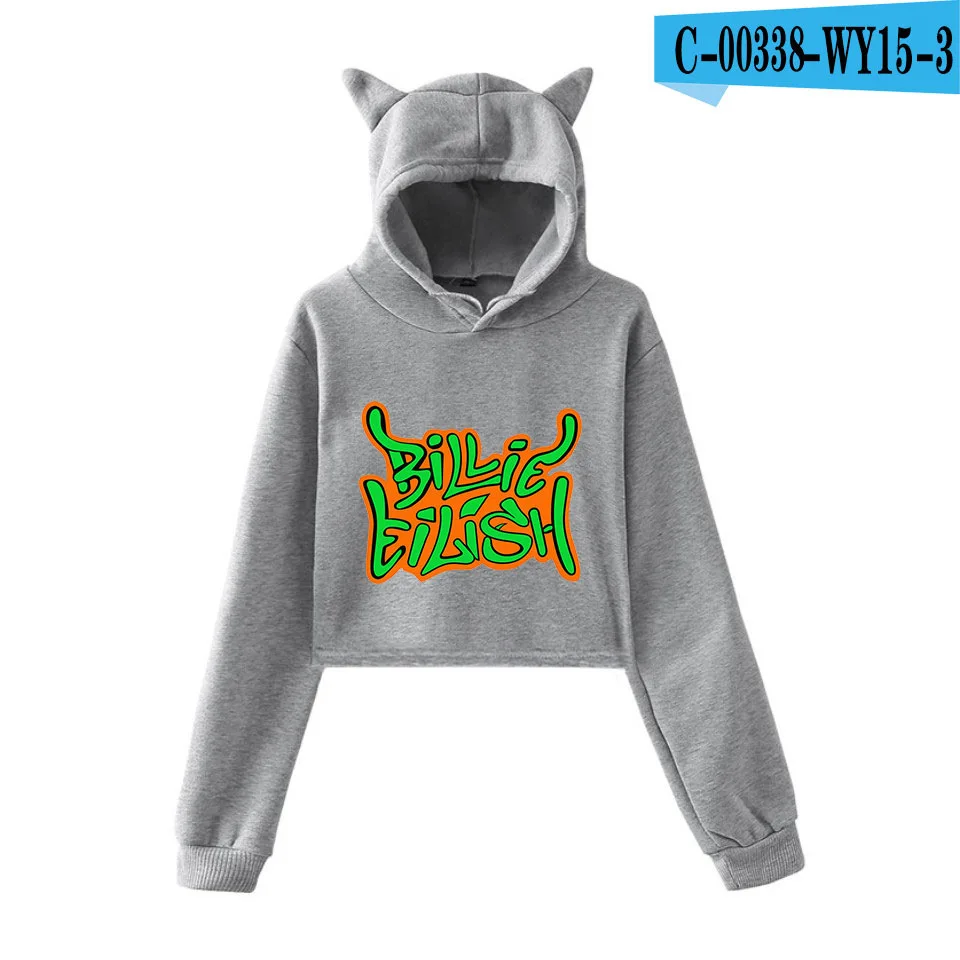 Горячая Billie Eilish Косплей Толстовка с капюшоном топы с 3D принтом модная Billie Eilish Harajuku сексуальный пуловер Женское пальто для девочек - Цвет: Sweatshirt