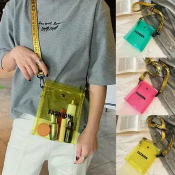 

New Women Transparent PVC Clear Chain Cross Body Bag Tote Shoulder Handbag Purse