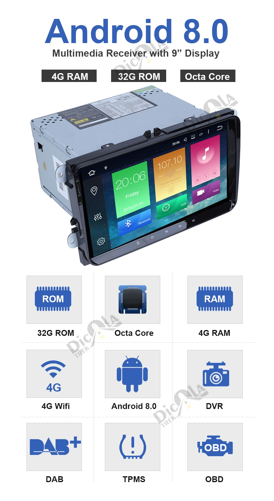 PX5 ips " Android 8,0 автомобильный радиоприемник gps навигация для VW Skoda Octavia golf 5 6 touran passat B6 jetta polo tiguan RDS мультимедиа