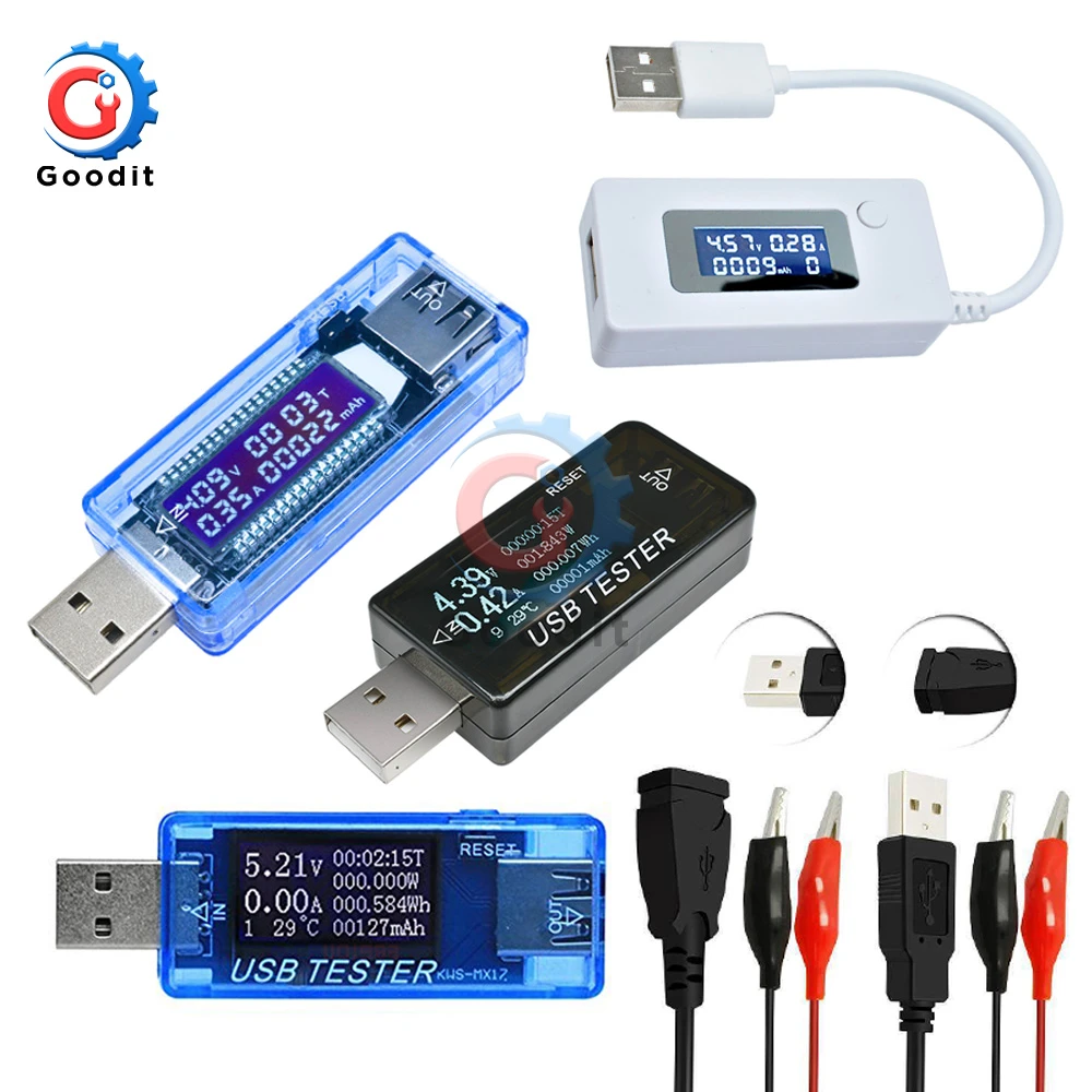 Voltmètre Testeur Tension Meter Testeur d'alimentation USB Testeur Courant Détecteur