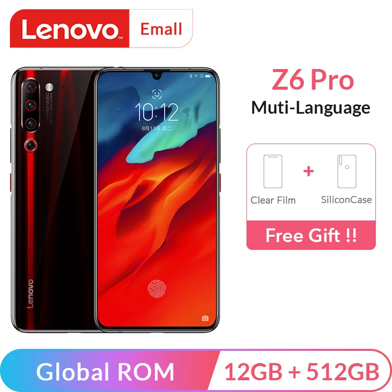

Lenovo Z6 Pro 12GB 512GB Mobile Phone Snapdragon 855 Octa Core 48MP Quad Cameras 4K Video Cellphone 4000mAh Battery Android P