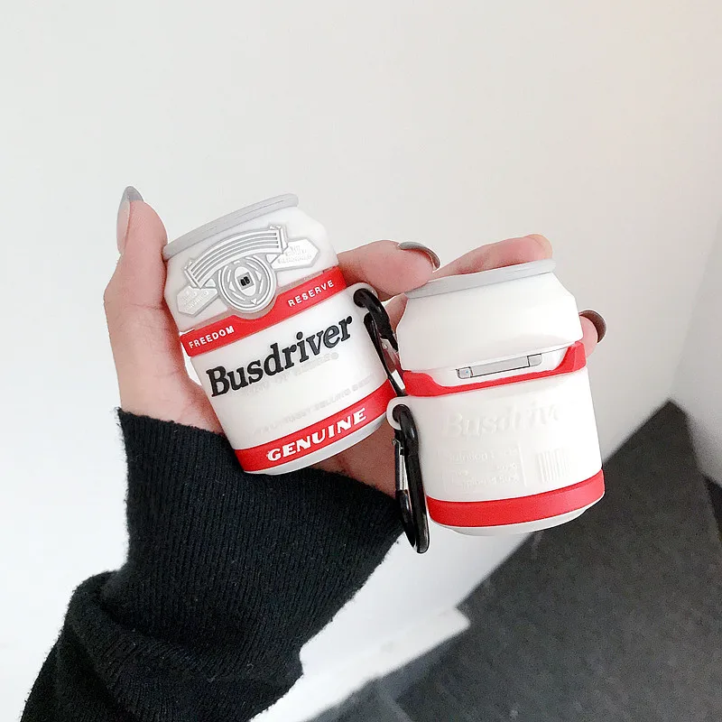 Fashion Trends Budweiser Beer Silicone Soft Bluetooth Headset Cases for Apple Airpods 1/2 Cute Earphone Cover Accessories Lovely