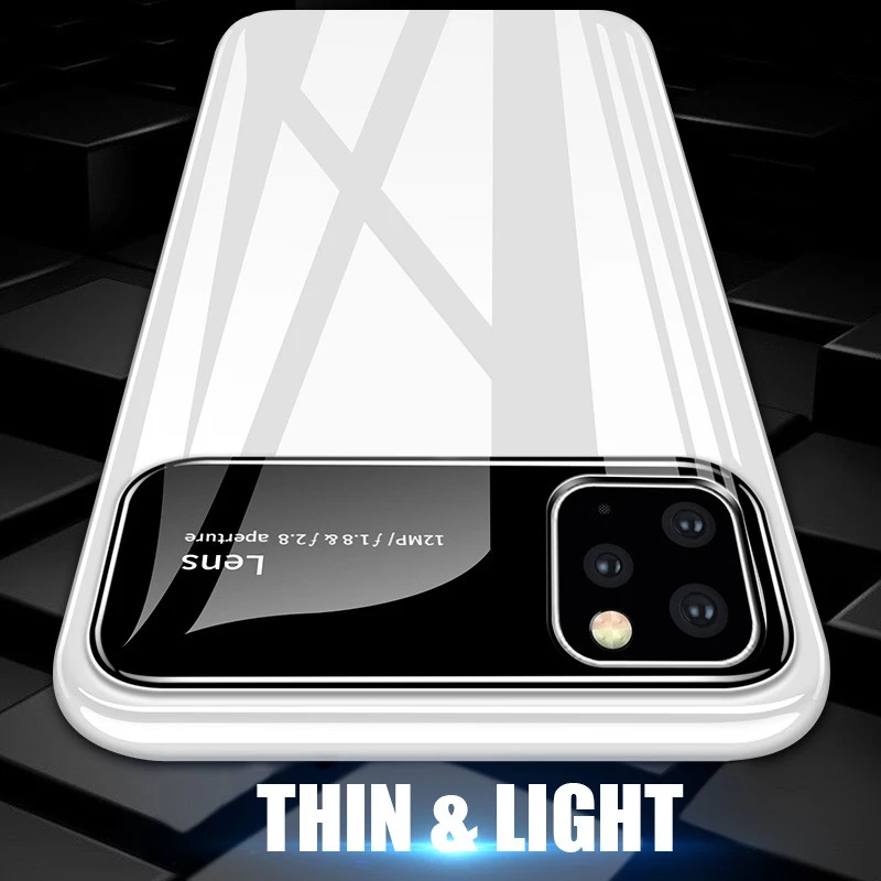 

Luxury Mirror Phone Case for iphone 11 pro max Screen Protective Cover Ultra-thin Light PC glass Funda for iphone XS max XR capa