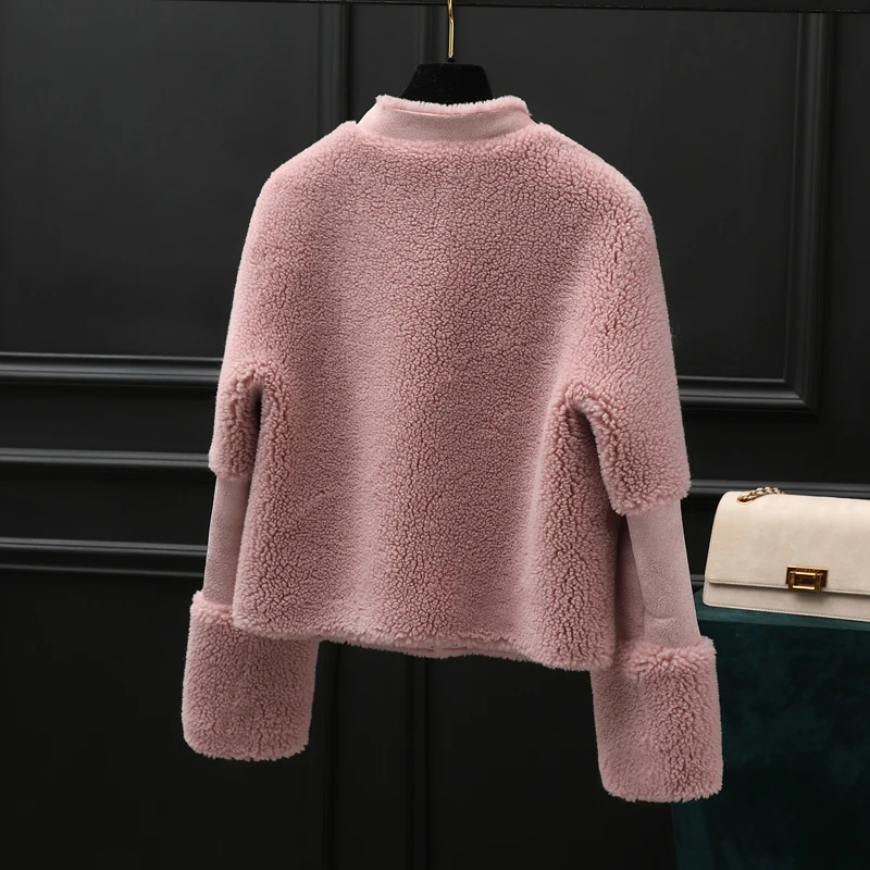 Tanie AYUNSUE płaszcz zimowy kobiety płaszcz z prawdziwego futra kobiet futro z owczej skóry kurtka kobiety ubrania 2019 koreańskie kurtki Manteau Femme MY4581