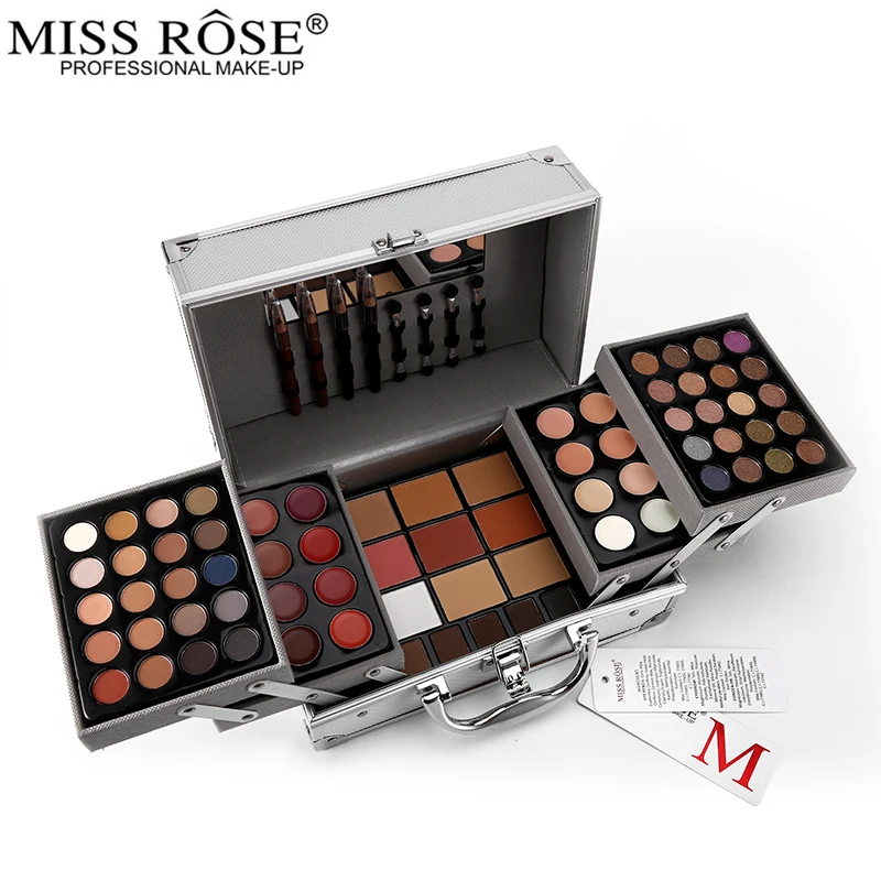 Miss Rose пудра для лица набор макияжа матовые и мерцающие тени век палитра