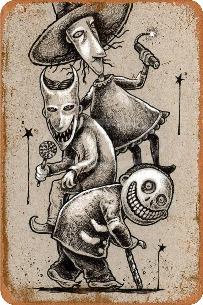 Замок шок и бочка с принтом &quotКошмар перед Рождеством&quot Олово знак Ретро Винтаж