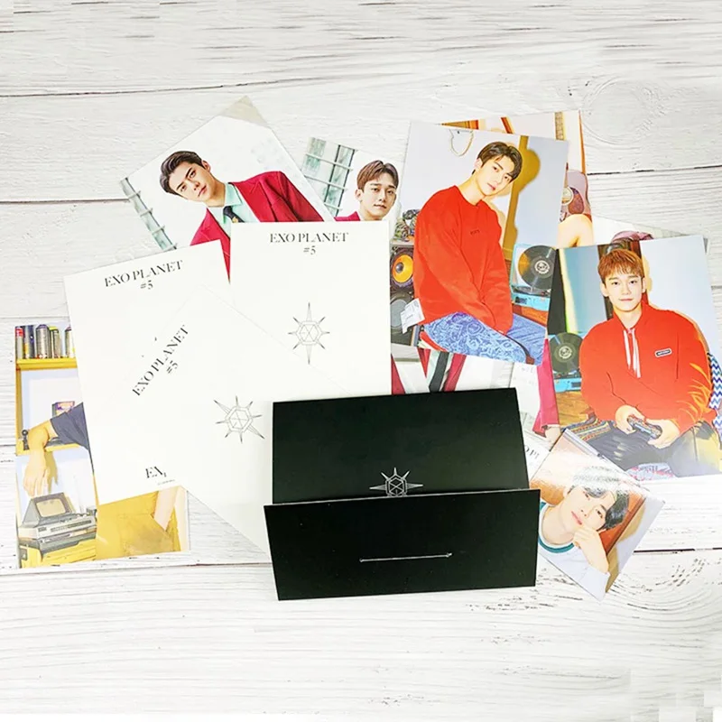 12 шт./компл. альбом KPOP EXO самодельная бумага ЛОМО карта фото карта Плакат Фотокарта вентиляторы Подарочная коллекция Канцелярский набор
