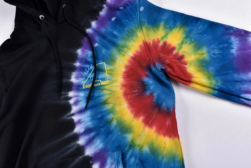 Трэвиса Скотта Astroworld Европа Тур Tie Dye Толстовка для мужчин и женщин Kanye West толстовка с капюшоном для мужчин шерпа странные вещи толстовки