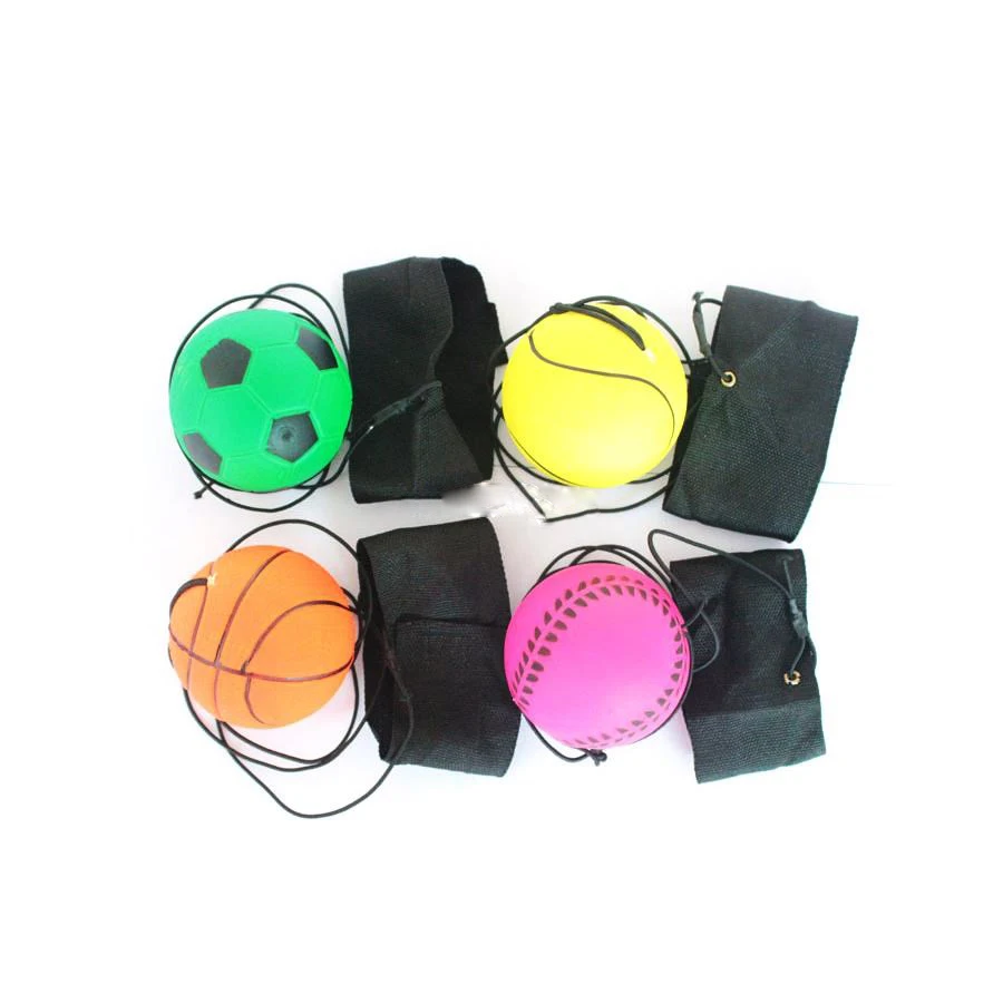 Kids Toys Bouncy Finger Band Ball Elastic Rubber Ball For Wrist Exercise Hand Finger Stiffness Relief Wrist Bounce Ball