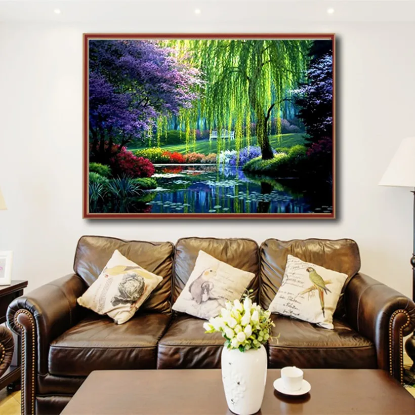 Полноформатная Алмазная картина Водопад алмазная вышивка 5D живопись мозаика