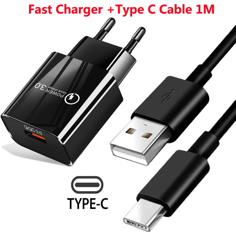 Fast charge 18w Fast Charger USB EU Wall Mobile Phone Charger For Xiaomi POCO X3 NFC M3 10T lite 10 9 Redmi 9 Note 9 8 Pro Type C Charger Cable 65w charger Chargers