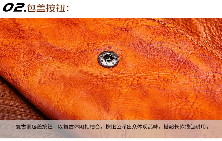 Men's natural leather wallet long handbag multi Card Leather Wallet genuine leather long wallet