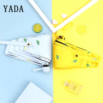 

YADA 2019 Custom Grapefruit Fruit Umbrella Mini Rain Women uv Charm Pocket Umbrella For Womens Windproof Folding Umbrellas YS821