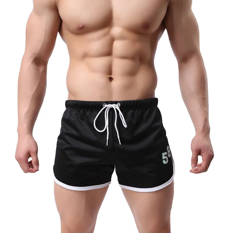 

Summer Beach Shorts for men Fitness Bodybuilding Short Pants New Gym Workout shorts Male Breathable Mesh Quick Dry Sport shorts