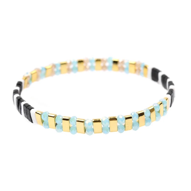 BOJIU 24 Colors Bohemian Miyuki Tila Beads Bracelets For Women Jewelry Gold Delica Beads Summer Beach Bracelet Lady Gift BC355 - Окраска металла: Multicolor 12