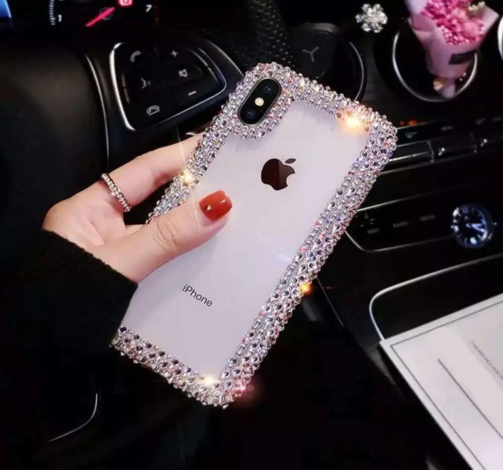 Для iPhone 11 Pro Max чехол Xs Max Xr X 10 8 7 6 6s Plus милый Блестящий Алмазный Прозрачный чехол для женщин милые девчачьи Стразы
