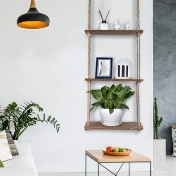

Rope Hanging Shelves for Wall Window Plant Shelf Furniture Rack