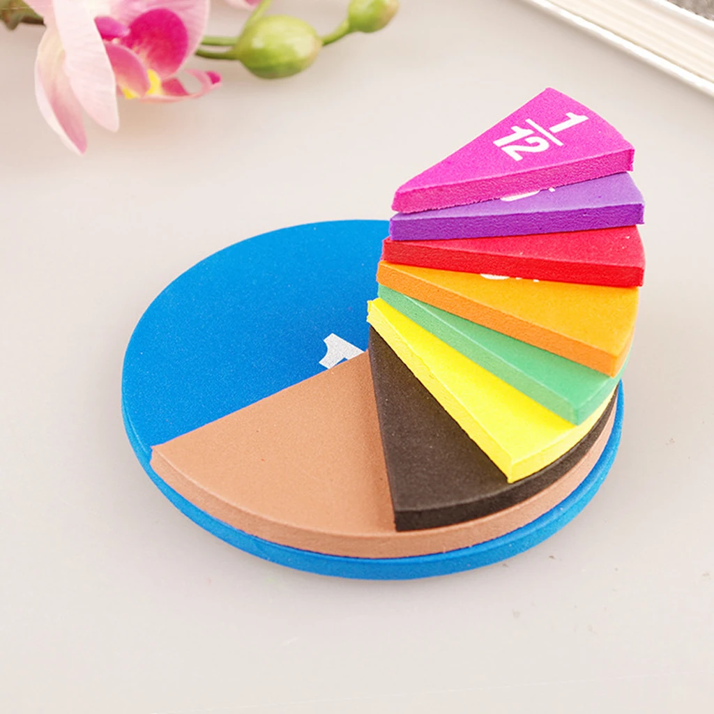 Magnetic Rainbow Fraction Tiles Circular Math Fractions Card Kids Mathematics Puzzle Game Education Teaching Demonstration 