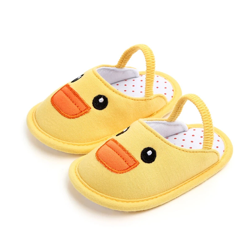 Обувь домашняя для малышей на мягкой подошве; сезон осень-зима; тапочки из хлопка; Bebe; домашние тапочки для мальчиков и девочек - Цвет: Duck